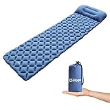 CSHope Sleeping Pad Ultralight Waterproof Self Inflating Sleeping Bag with Attached Pillow for Camping Hiking and Trekking