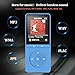 AGPTEK A20 8GB MP3 Player with FM Radio/Voice Recorder, 70 Hours Playback and Expandable Up to 64GB with Independent Lock & Volume Control, Blue