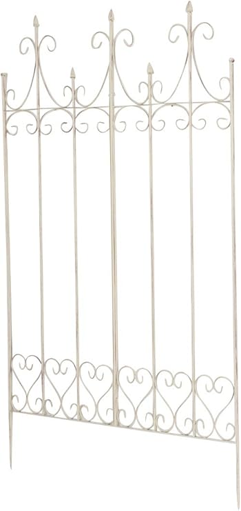 Nostalgie Spalier Rankhilfe Fur Pflanzen Metall Rankgitter Mit Verzierungen Freistehend Zum Stecken Cremefarben Amazon De Kuche Haushalt