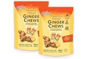 Prince of Peace Ginger Chews With Mandarin Orange, 4 oz. – Candied Ginger – Orange Candy – Orange Ginger Chews – Natural Candy – 2 Pack