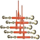 Vulcan Classic Ratchet Style Load Binder with Grab and Slip Hooks - 6,600 lbs. Safe Working Load (for 3/8'' Grade 70 Chain - Pack of 5)
