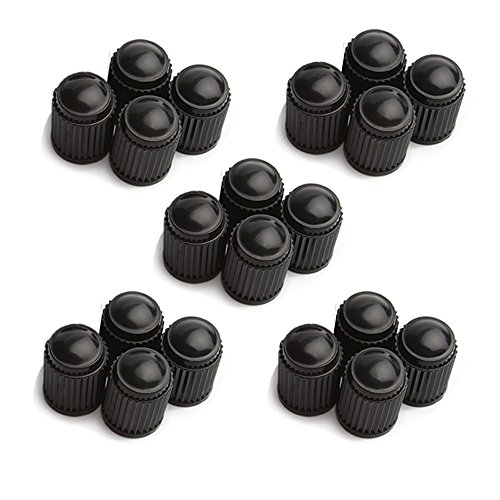 image for Godeson 20 Pack Black Plastic Tire Valve Stem Caps, black20