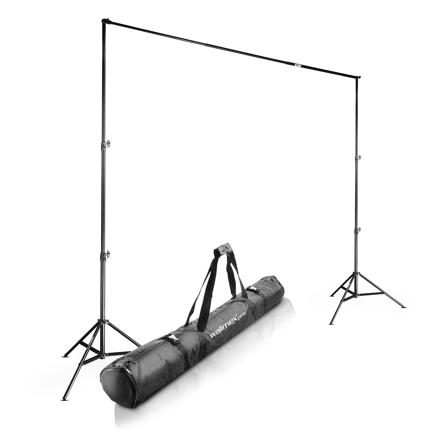 Walimex pro Telescopic Background System L 120-307 cm - stable photo background system for studio & mobile I for photography, video & green screen I for canvases made of paper & fabric I