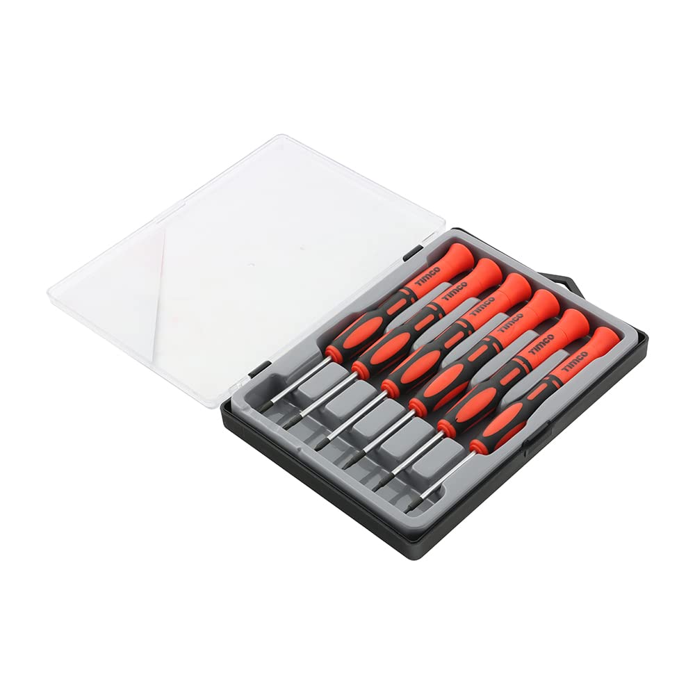 TIMCO Precision Screwdriver Set - Assorted Sizes - 6 Screwdrivers