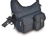 Ultimate Arms Gear Stealth Black Tactical Shoulder Slip Multi-Functional Heavy Duty Sling Equipment Field Messenger Bag with Adjustable Shoulder Length Straps with Concealed Pistol Gun Holster Compartment, Note Book, Computer Laptop, IPad I Pad & Map Accessories Pockets, Padded Front Pocket for Camera, I Phone IPhone Equipment Shooting Range Hunting Camping Law Enforcement Patrol Gear SB7