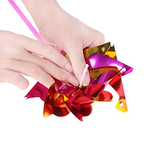 image for Sohapy 20 Pack Mixed Colors Plastic Sequined Pinwheels,Windmil Spinner