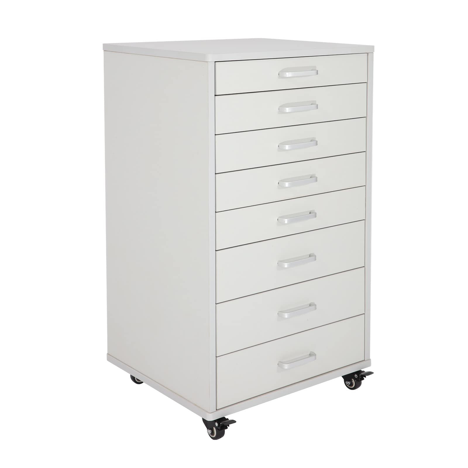Photo 1 of Medical Dental Assistant's Mobile Cabinet Alabama Cart Utility Cart 7 Drawer with Handle, Easy to Pull Out and Push Back. White