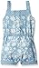 Calvin Klein -Girls Discharge Printed Denim Romper, Blue, 5
