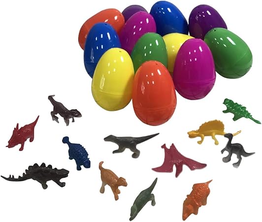 Amazon Toyvian イースターパーティーのための恐竜の卵のおもちゃ楽しいプレゼント12個 3インチセット 脳トレ 学習ゲーム おもちゃ
