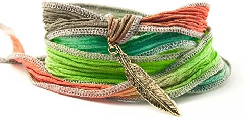Feather Wrap Bracelet - Ribbon Color: BIRTHDAY CAKE 252