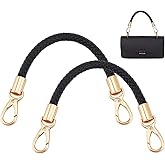 PH PandHall Braided Purse Straps Short Leather Handbag Strap, PU Leather Handbag Handles with Clasps for Handbag Purse Making