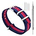 CIVO Watch Bands Premium Ballistic Nylon Watch Strap Stainless Steel Buckle (Navy/Crimson, 22mm)