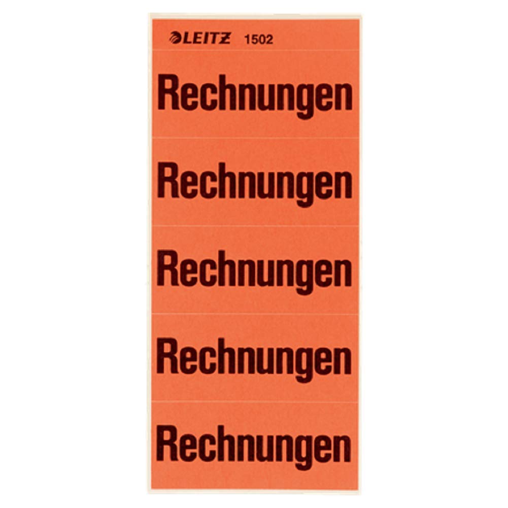 Leitz 15020000 Inhaltsschild Rechnungen, selbstklebend, 100 St1/4ck, rot