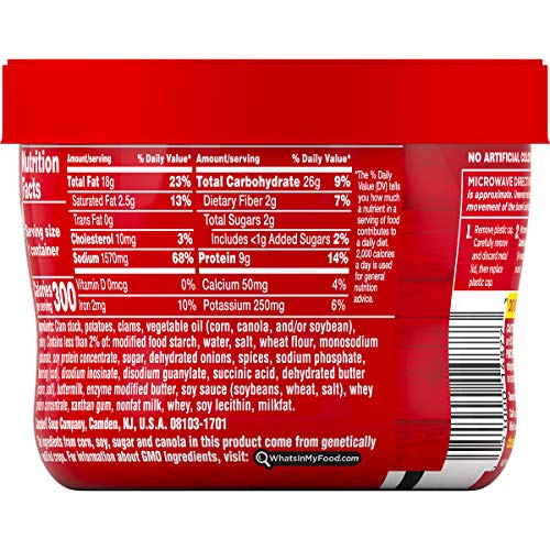 Campbell's Chunky New England Clam Chowder Soup Microwavable Bowl, 15.25 oz. (Pack of 8)