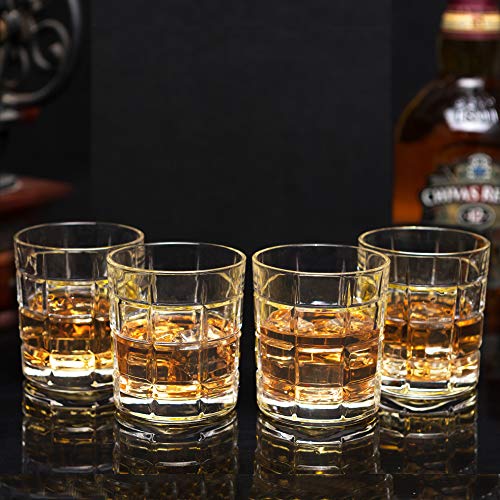 KANARS Whiskey Glass, Set of 4 Rocks Glasses in Gift Box Crystal Old