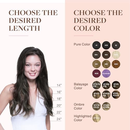 GOO GOO Adhesive Hair Extensions Natural Hair, 45 cm 120 g 7pcs, 1C Mocha Brown, Real Natural Human Hair Extensions