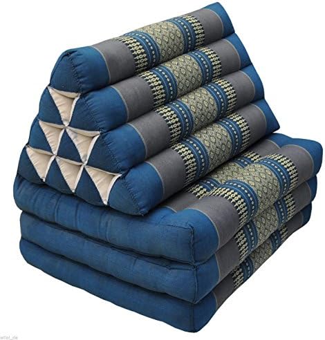 Tungyashop@thai Traditional Cushion 67x21x3 Inches Kapok Mattress (Sky Blue, 3 Fold)
