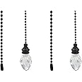 thumbnail image 2 of 2-Pack Crystal Glass Ceiling Fan Pull Chain Extenders - 12 Inch Decorative Light Bulb Chains 2 of 13