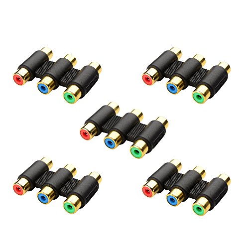 Cable Matters 5-Pack Gold Plated 3-RCA, RGB Coupler