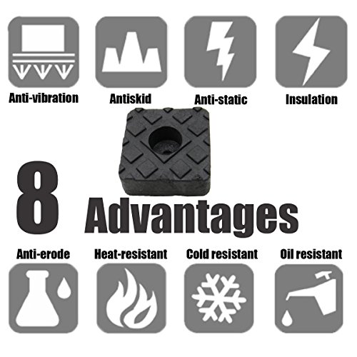 QY 12PCS Black Color Square Shape Rubber Non Slip Non Skid Feet Pad for Table Desk Chair and Sofa - Thumbnail 7