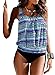 Happy Sailed Women Push Up Padded Printed Sporty Tankini Swimsuits Bathing Suit S-XXL