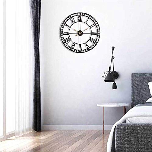 24 Inch Oversize Metal Wall Clock Industrial Vintage Clock Large Decor Wall Hanging for Living Room,with Silent Distressed Clock Hands (24inch)
