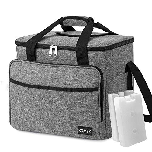 KOMEX 40-Can Large Soft Cooler Bag Collapsible and Insulated Soft Lunch Leakproof Cooler Bag for Outdoor Travel Camping Hiking Beach Picnic BBQ Party