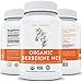 USDA Certified Organic Berberine HCI - 1,000mg of Pure Berberine Hydrochloride HCL Per Serving - Complex Supports Healthy Blood Sugar Levels - Blood Glucose Supplement - 60 Vegetarian Capsules (500mg)