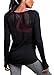 Ssyiz Women's Long Sleeve Stretchy Top Solid Color Fashion T Shirt,3278-Black,Large