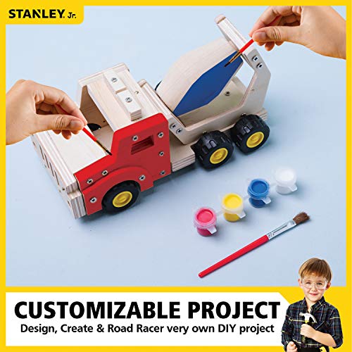 Stanley Jr.. - Cement Mixer Truck Kit, Large Wood Building Kits Ages 5+ (K097-Sy)