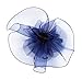 Urban CoCo Women's Elegant Flower Feather and Veil Fascinator Cocktail Party Hair Clip Hat (# 5 Navy Blue)