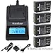 Kastar Fast Charger and Battery 4-Pack for Nikon EN-EL20, Nikon EN-EL20a Work with Nikon Coolpix A, Nikon 1 AW1, Nikon 1 J1, Nikon 1 J2, Nikon 1 J3, Nikon 1 S1, Nikon 1 V3, Blackmagic Pocket Cinema