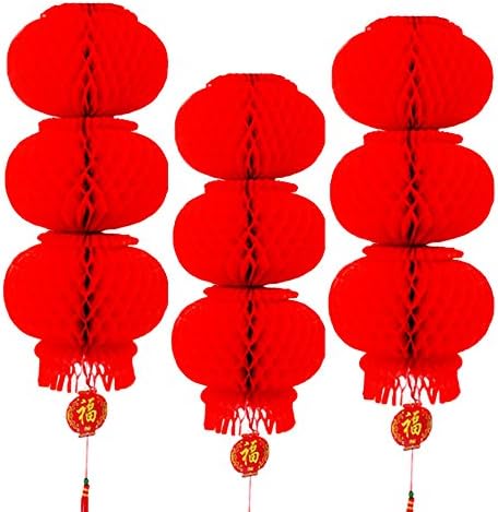 Red Lantern 10 inches Waterproof for Festival & Celebration ,set of 10. (3)