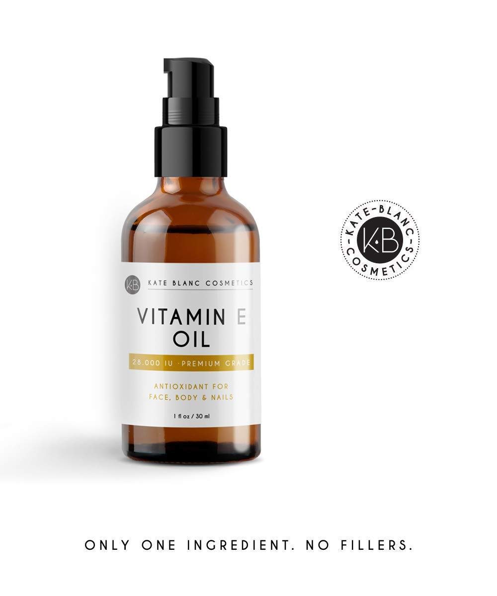 Vitamin E Oil by Kate Blanc. Moisturizes Face and Skin. 28, 000 IU. Reduce Appearance of Scars, Wrinkles, Dark Spots. DIY Lip Gloss (1 oz) : Beauty