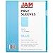 JAM PAPER Plastic Sleeves - Letter Sized - 9 x 11 1/2 - Blue Project Pockets - 12 Page Protectors/Pack