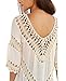 Lanzom Sexy Womens Crochet Hollow Out Bikini Cover-UPS Swimwear Beachwear (Beige, Medium)