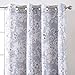 DriftAway Flower/Floral Pencil Sketch Blackout/Room Darkening Grommet Lined Thermal Insulated Energy Saving Window Curtains, 2 Layer, Set of Two Panels, Each 52