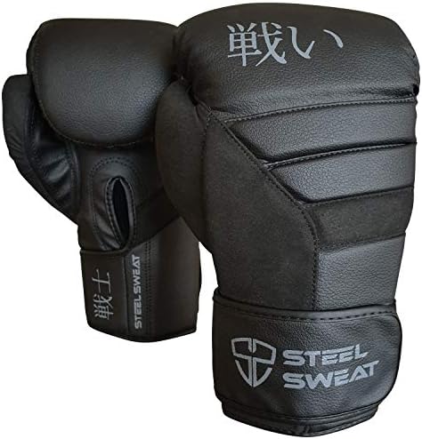 Boxing Gloves - Training Gloves for Punching, Sparring, Kickboxing and Muay Thai - Men & Women - Senshi Black 14 oz