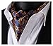 SetSense Men's Ascot Floral Paisley Jacquard Woven Cravat Tie Blue / Orange