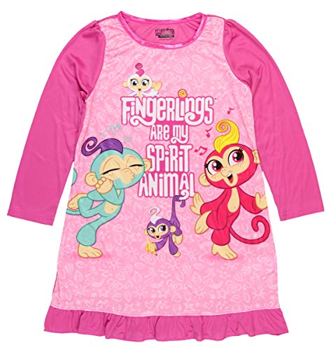 AME Sleepwear Girls' Little Fingerlings Nightgown, Pink Spirit, 6