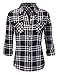 Doublju Womens Flannel Plaid Button Down Shirt With Pockets