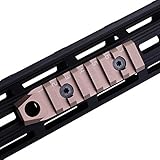 TuFok Mlok Picatinny Rail Section - M-LOK Bipod Mount Aadapter,with Sling Swivel Socket for Mlok AR15 Rifle Handguard System (7-Slot Aluminum Tan)
