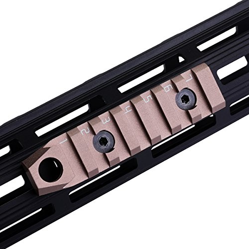 TuFok Mlok Picatinny Rail Section - M-LOK Bipod Mount Aadapter,with Sling Swivel Socket for Mlok AR15 Rifle Handguard System (7-Slot Aluminum Tan)