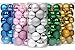 Sea Team 30ct Christmas Ball Ornaments Shatterproof Christmas Tree Baubles Decorations with Tied Strings for Holiday Wedding Party Decor, Glitters-free Easy to Clean, 2.36
