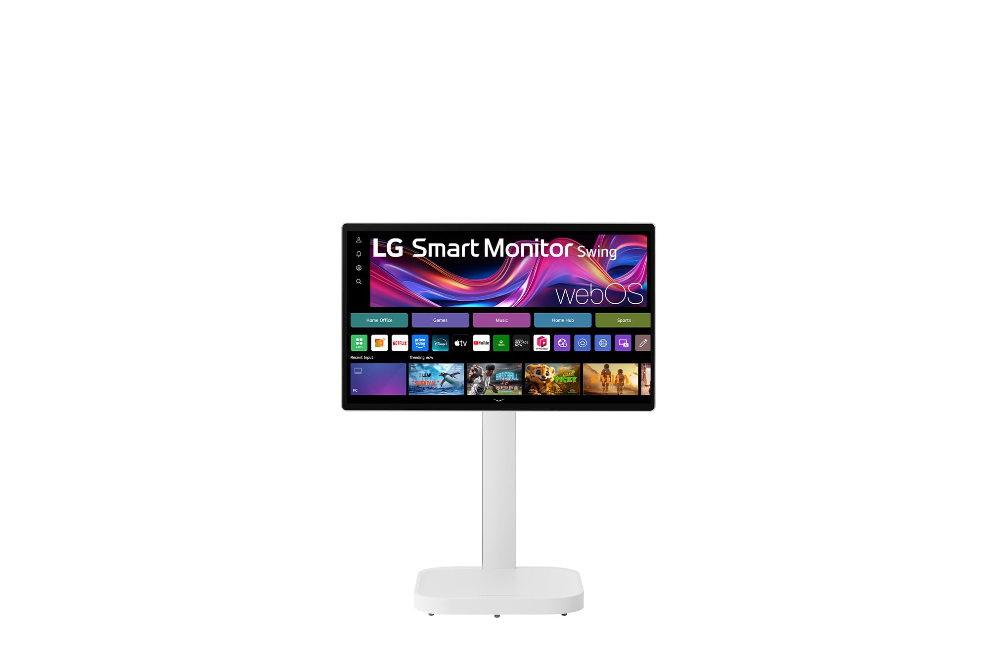LG Smart Monitor Swing 32U889SA-W 32 Zoll 4K UHD IPS Touch Monitor, webOS 24, AirPlay, ThinQ, HDR10, 95% DCI-P3, rollbarer Standfuß, 1x USB-C (65W), 2X HDMI 2.0, Weiß 5
