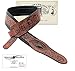Walker & Williams SF-01 Copperhead Brown Textured Snakeskin Pattern Padded Guitar Strap with Snakehead For Acoustic, Electric, And Bass Guitars