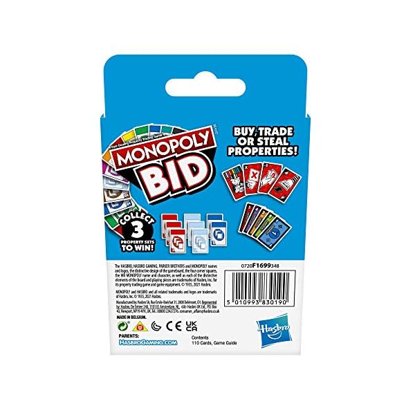 Monopoly-Bid-Game-Quick-Playing-Card-Game-For-4-Players-Game-For-Families-and-Kids-Ages-7-and-Up Monopoly Bid Game, Quick-Playing Card Game For 4 Players, Game For Families and Kids Ages 7 and Up