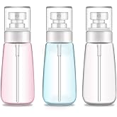 Spray Bottle Travel Size,3Pcs 100ml/3oz Fine Mist Hairspray Bottle for Essential Oils, Empty Airless Makeup Face Spray Bottle
