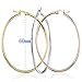 FIBO STEEL Stainless Steel Hoop Earrings Set for Women, 3 Pairs a Set 60mm