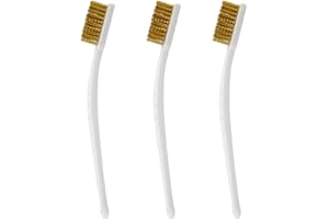 PRETWAD Small Brass Brush 3PCS Brass Wire Brushes for Cleaning, 3D Printer Nozzle Cleaning Brasses Wire Toothbrush Tool, Brasses Brush Handle Hot End Toothbrush for Polishing & Rust Removal